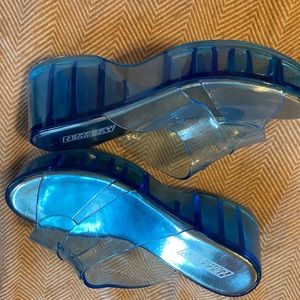 Blue Jelly Platform Sandals